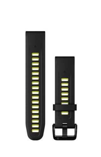 Uhrenarmband Garmin 20 mm schwarz/lime Silikon (QuickFit) für Smartwatch