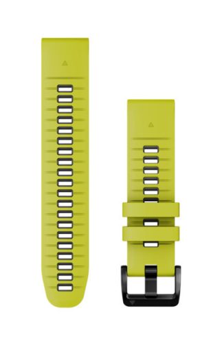 Uhrenarmband Garmin 22 mm lime/graphit Silikon (QuickFit) für Smartwatch