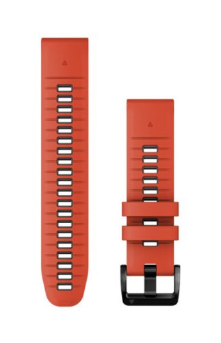 Uhrenarmband Garmin 22 mm rot/graphitfarbenes Silikon (QuickFit) für Smartwatch