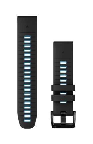 Uhrenarmband Garmin 22 mm schwarz/blaues Silikon (QuickFit) für Smartwatch