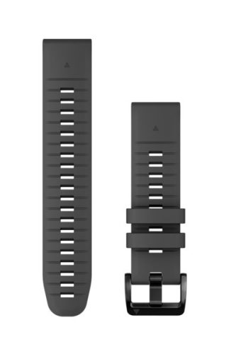 Uhrenarmband Garmin 22 mm graphitfarbenes Silikon (QuickFit) für Smartwatch