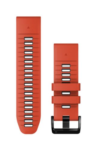 Uhrenarmband Garmin 26 mm rot/graphit Silikon (QuickFit) für Smartwatch