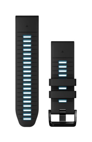 Armband Garmin 26 mm schwarz/blaues Silikon (QuickFit) für Smartwatch