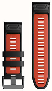 Armband Garmin 26 mm schwarz/rot Silikon (QuickFit) für Smartwatch