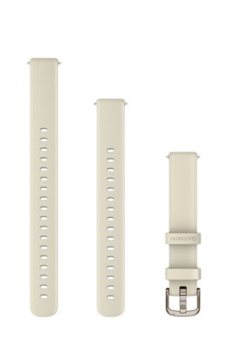 Uhrenarmband Garmin Lily 2 14mm Silikon, Kokosnuss, creme-goldene Schließe (110-175mm) für Smartwatch