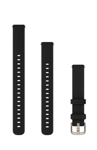 Armband Garmin Lily 2 14mm Silikon, schwarz, mit creme-goldener Schließe (110-175mm) für Smartwatch