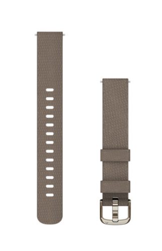 Uhrenarmband Garmin Lily 2 14mm Nylon, Kaffee, creme-goldene Schließe (110-175mm) für Smartwatch