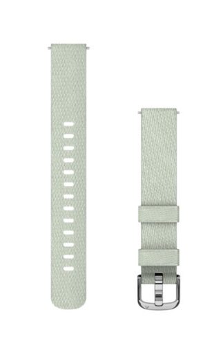 Uhrenarmband Garmin Lily 2 14mm Nylon, Salbei, silberne Schließe (110-175mm) für Smartwatch