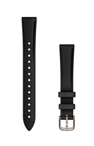 Armband Garmin Lily 2 14mm Leder, schwarz, mit creme-goldener Schließe (110-175mm) für Smartwatch
