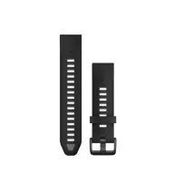   Uhrenarmband Garmin 20 mm schwarz/grau Silikon (QuickFit) für Smartwatch
