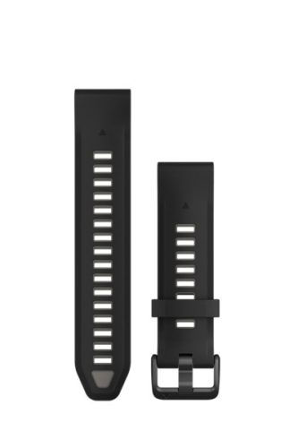 Uhrenarmband Garmin 20 mm schwarz/grau Silikon (QuickFit) für Smartwatch