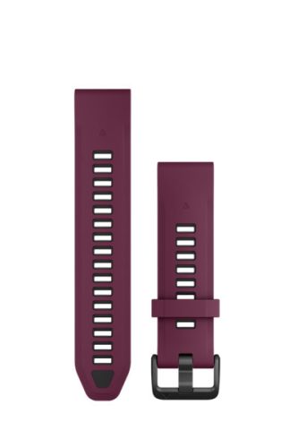 Uhrenarmband Garmin 20 mm bordeaux/graphitfarbenes Silikon (QuickFit) für Smartwatch