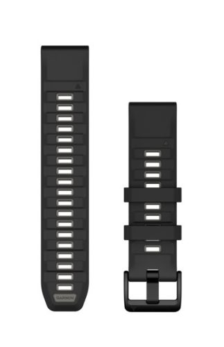 Armband Garmin 22 mm schwarz/graues Silikon (QuickFit) für Smartwatch