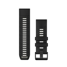   Armband Garmin 26 mm schwarz/graues Silikon (QuickFit) für Smartwatch
