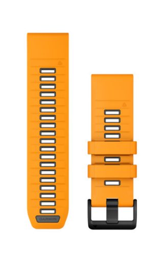 Armband Garmin 26 mm orange/graphitfarbenes Silikon (QuickFit) für Smartwatch
