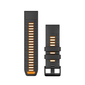   Uhrenarmband Garmin 26 mm graphit/orange Silikon (QuickFit) für Smartwatch