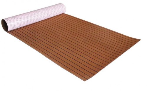 Bootsbodenbelag Teak-Schwarz 240x90x0,6 cm