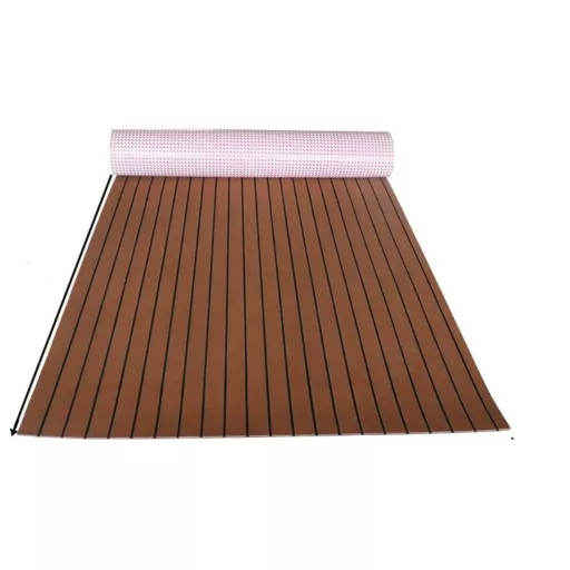 Bootsbodenbelag Teak-Schwarz 240x90x0,6 cm