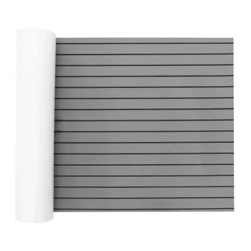 Bootsbodenbelag hellgrau-schwarz 240x90x0,6 cm