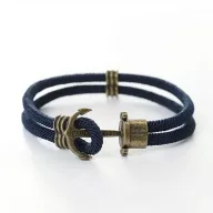   Armband CASTENA handgefertigt durch Häkeln mit dunkelblauem Antik-Effekt Ankerverschluss TRX