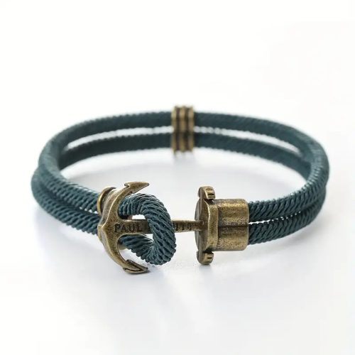 Armband CASTENA handgefertigt türkisblau mit antikem Effekt Anker TRX