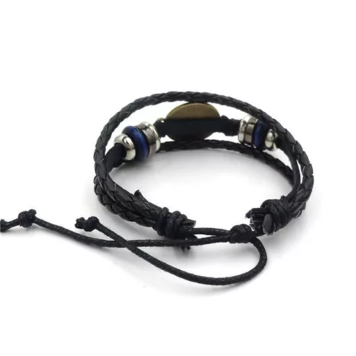 Armband bleibt über Wasser. Verstellbares geflochtenes Leder