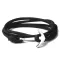 Armband CASTENA handgefertigt mit Anker in verschiedenen Farben (schwarz) mit silberner Ankerschließe TRX