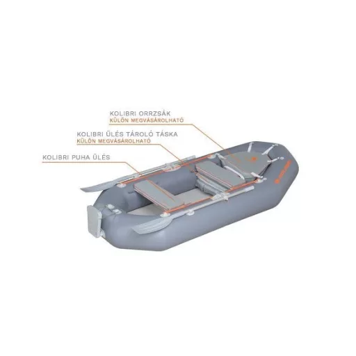 Hummingbird gepolsterter Sitz für KM-Schlauchboot 84x20cm