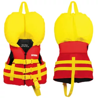 Kinderschwimmweste Airhead mit rot-gelbem Kragen 0-13 kg