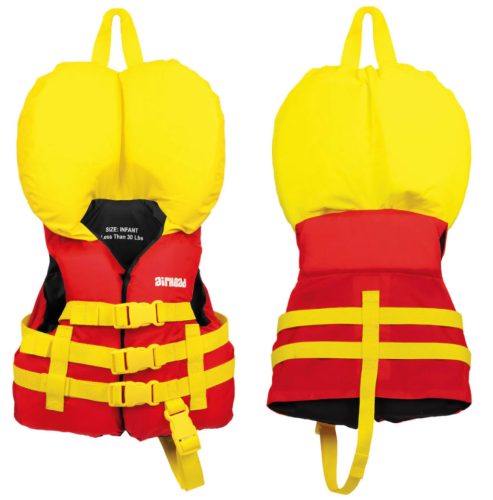 Kinderschwimmweste Airhead mit rot-gelbem Kragen 0-13 kg
