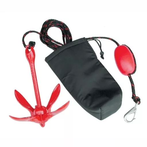 Ankerset 0,7 kg rot, mit Boje und Seil