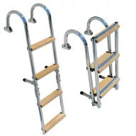 Bootsleiter 4 Stufen aus Edelstahl 102x27 cm