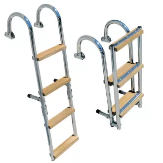 Bootsleiter 4 Stufen aus Edelstahl 102x27 cm