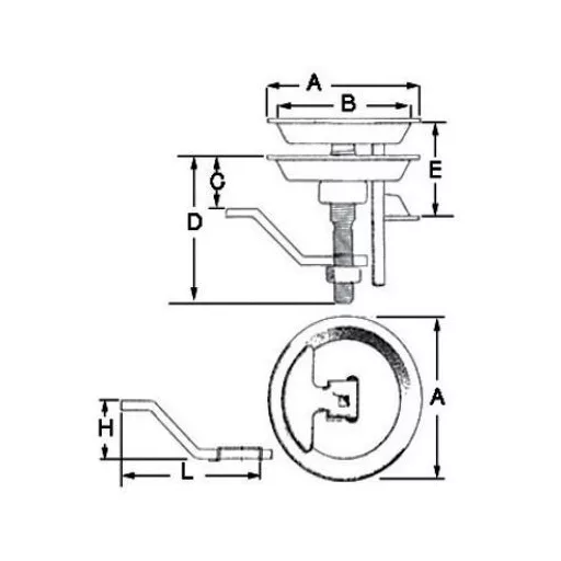 Riegel mit Griff Edelstahl EVA
