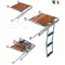 Plattform mit 3-stufiger Leiter, Holz-Edelstahl