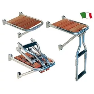 Bootsleiter mit edelsthal-Teak-Ausstieg 2 Stufen