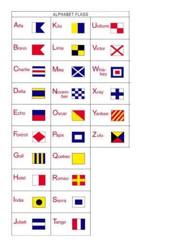 Codeflagge mit internationalem Zeichen 20 x 30 cm Sierra EVA