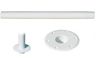 Tischbein mit Befestigung, Weißaluminium 700 mm