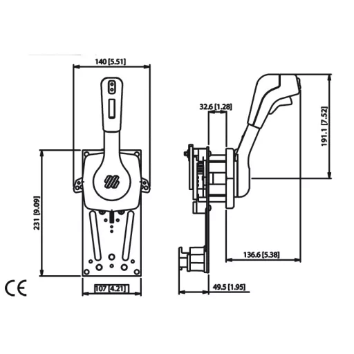 Gashebel mit Einhebel-Trimmschalter B 310rom