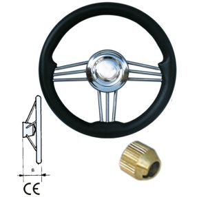 Lenker 3x3 Speichen inox schwarz 35,5 cm GFN