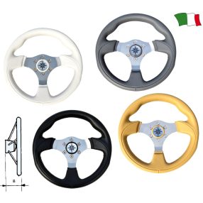 Lenker 3-Speichen-Metall gelb 30 cm