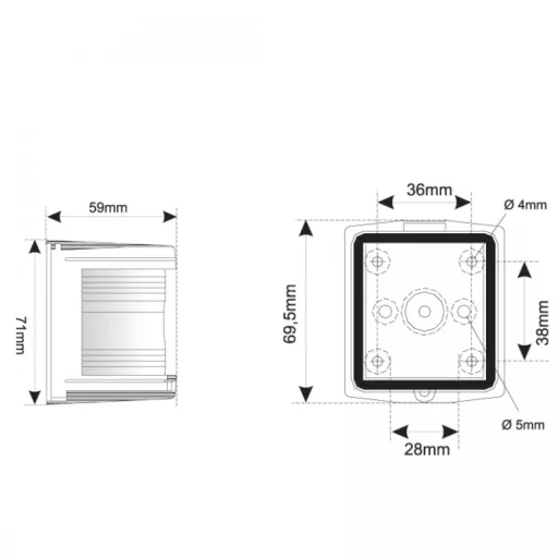Licht weiß 225° im weißen Gehäuse LED
