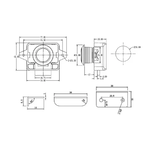 Druckriegel verchromt Kunststoff und Zink EVA