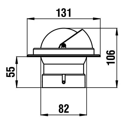 Kompass Riviera BA1 eingebautes schwarzes 130 mm