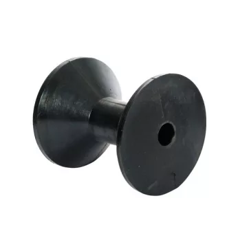 Anhängerstützrolle schwarz quadratisch 110x100 mm