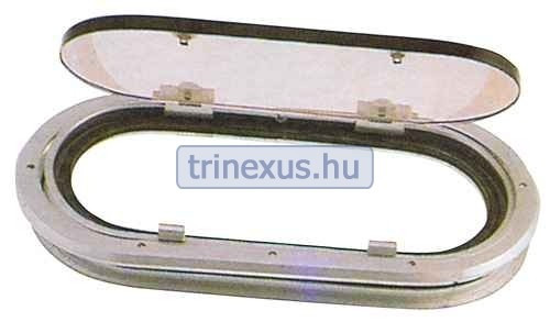 Deckfenster oval 38 x 19 cm mit Aluminiumrahmen