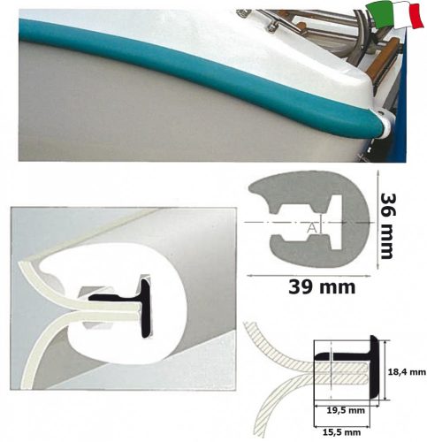 Gummiprofil 36 mm grau