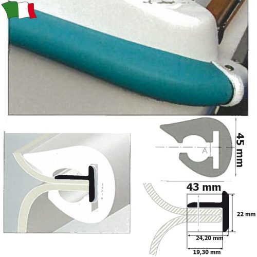Gummiprofil 45 mm schwarz
