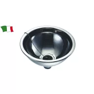 Edelstahlspüle mit rundem Siphon 39 cm