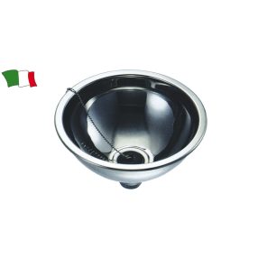 Edelstahlspüle mit rundem Siphon 39 cm